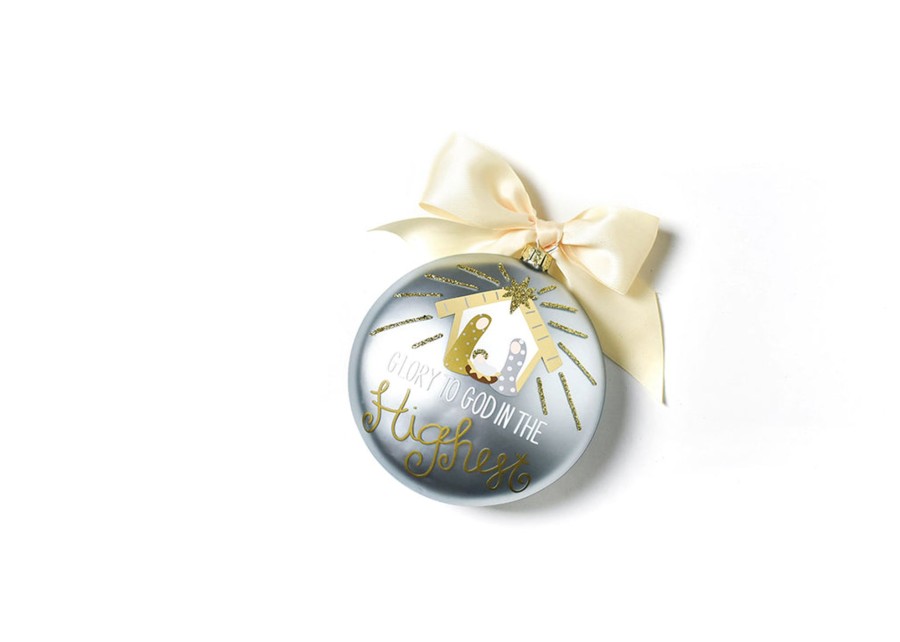 Ornaments Coton Colors by Laura Johnson | The Birth Of Christ Glass Ornament - Luke 2:14