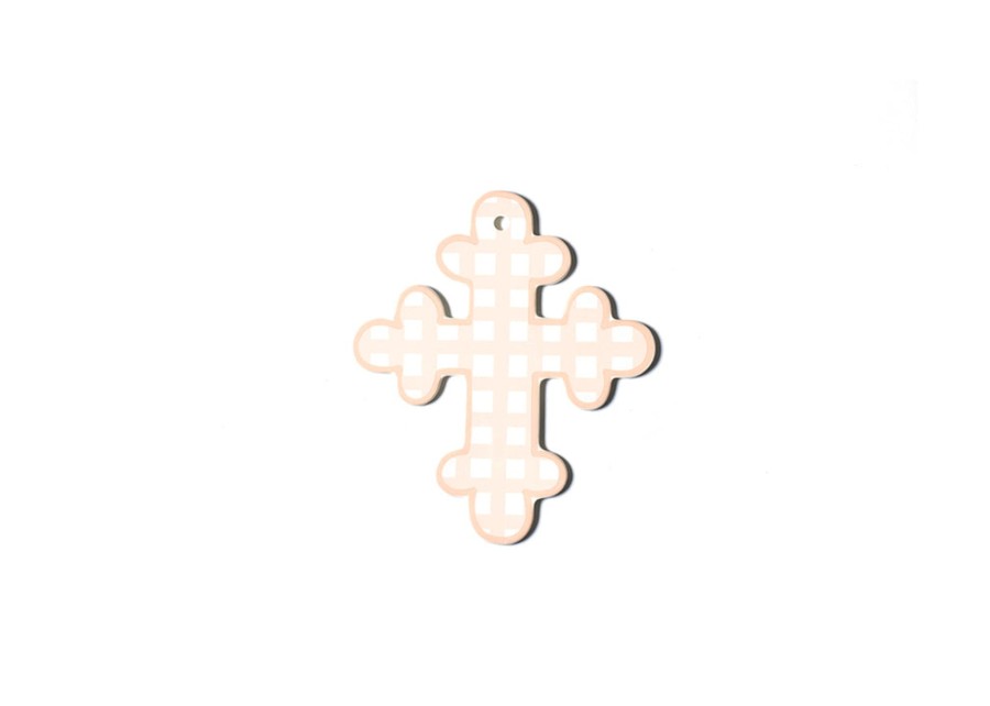 Commemorative Keepsakes Coton Colors by Laura Johnson | Pink Gingham 10" Cross