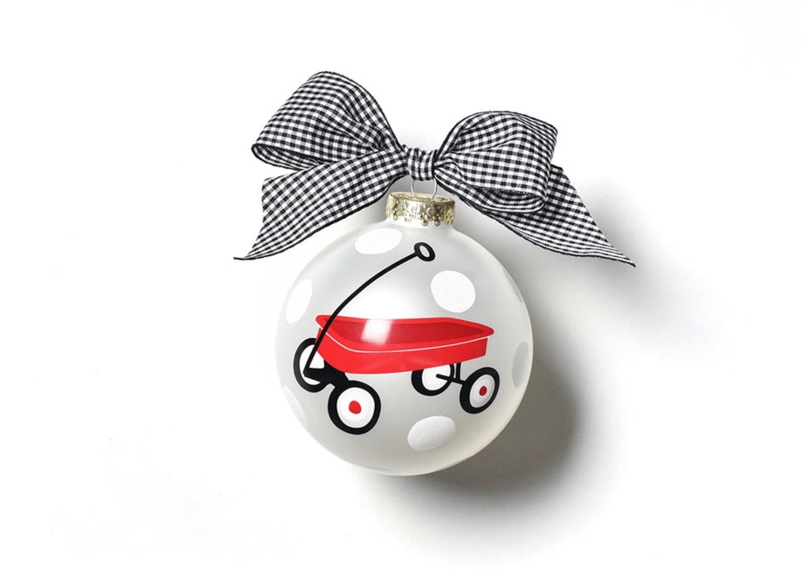 Commemorative Keepsakes Coton Colors by Laura Johnson | Limited Edition 2019 St. Jude Glass Ornament - Red Wagon