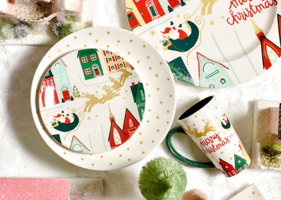 Tabletop Coton Colors by Laura Johnson | Christmas In The Village Salad Plate