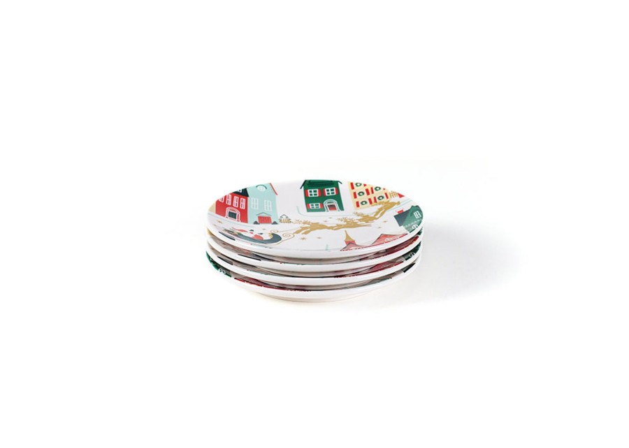 Tabletop Coton Colors by Laura Johnson | Christmas In The Village Salad Plate, Set Of 4