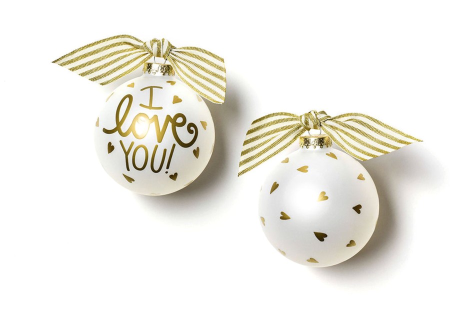 Ornaments Coton Colors by Laura Johnson | I Love You Glass Ornament