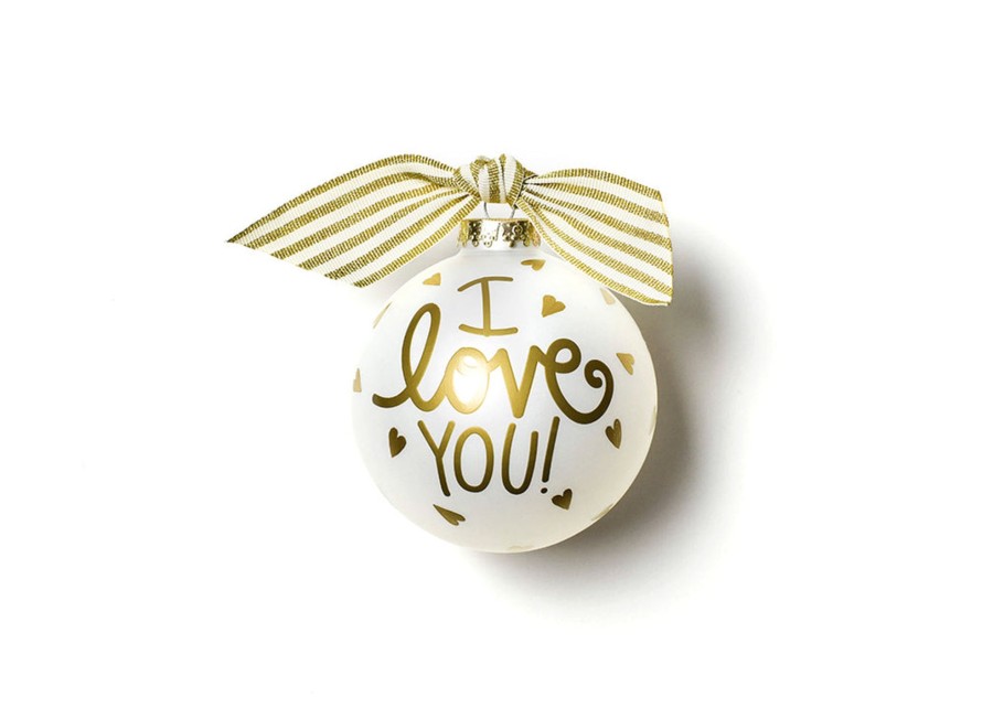 Ornaments Coton Colors by Laura Johnson | I Love You Glass Ornament