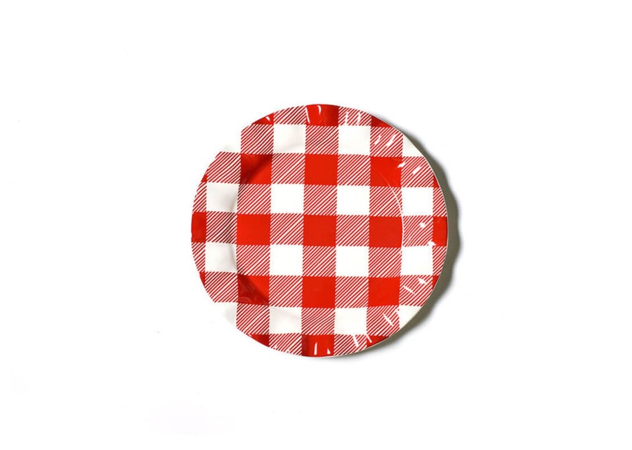 Tabletop Coton Colors by Laura Johnson | Buffalo Ruffle Dinner Plate Red, Set Of 4