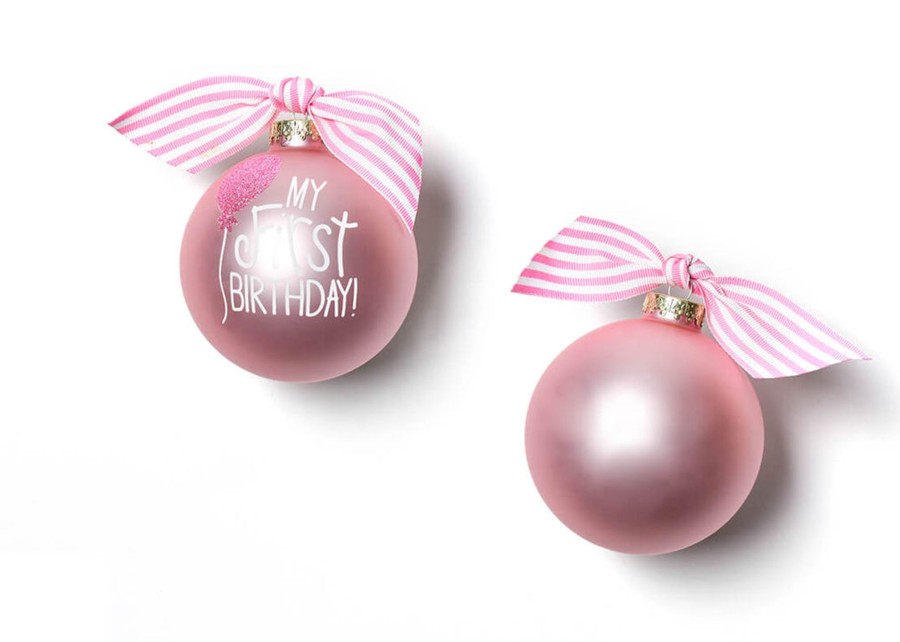 Ornaments Coton Colors by Laura Johnson | My First Birthday Girl Glass Ornament