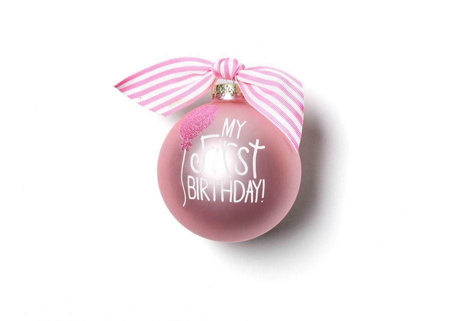 Ornaments Coton Colors by Laura Johnson | My First Birthday Girl Glass Ornament