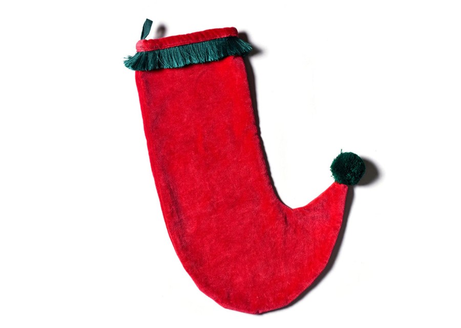 Home Coton Colors by Laura Johnson | Red Velvet Stocking With Trim