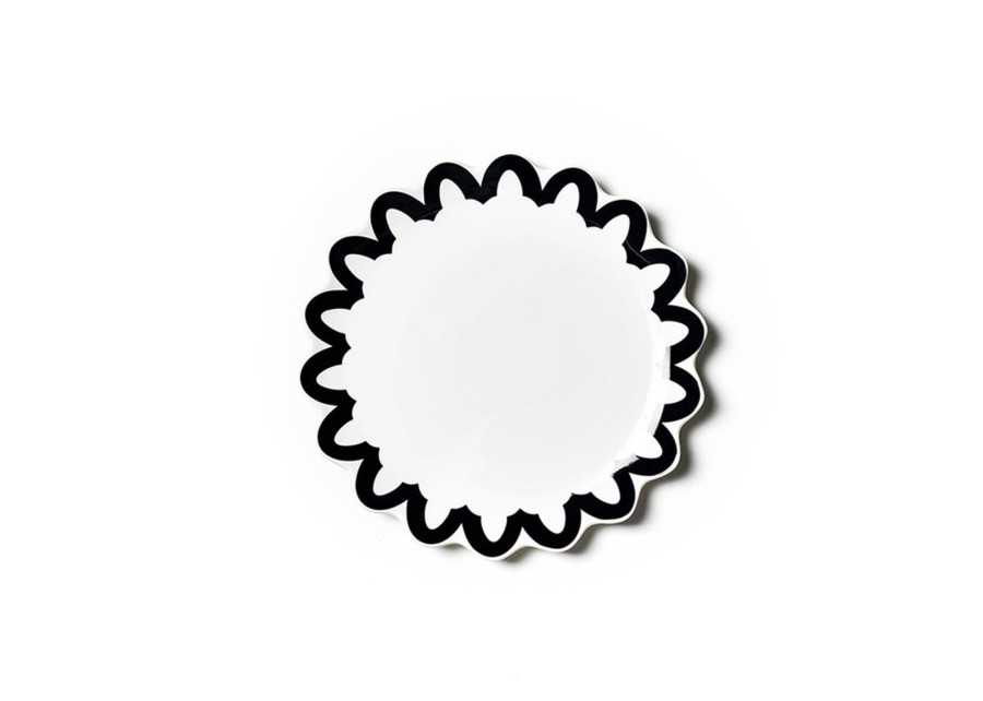 Tabletop Coton Colors by Laura Johnson | Black Arabesque Trim Scallop Dinner Plate