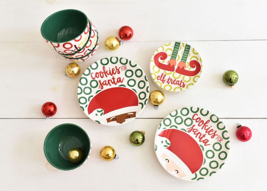 Tabletop Coton Colors by Laura Johnson | North Pole Cookies For Santa Plate, Brown Skin