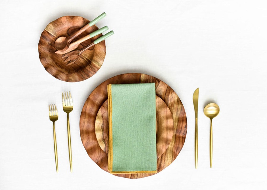 Entertaining Coton Colors by Laura Johnson | Fundamental Sage Wood Appetizer Fork