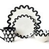 Tabletop Coton Colors by Laura Johnson | Black Arabesque Scallop 4 Piece Place Setting