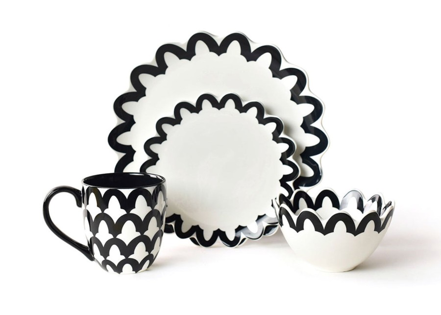 Tabletop Coton Colors by Laura Johnson | Black Arabesque Scallop 4 Piece Place Setting