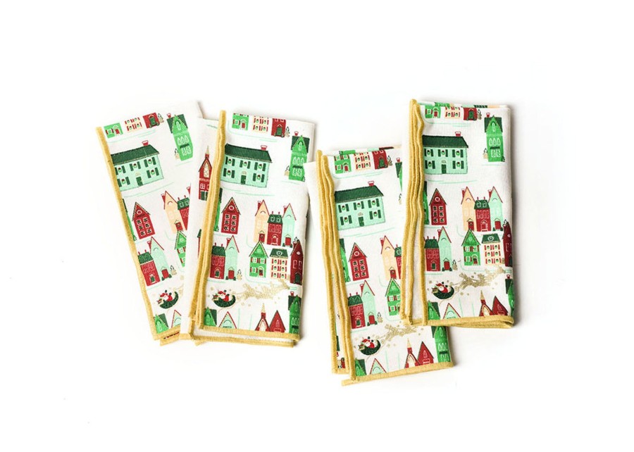 Tabletop Coton Colors by Laura Johnson | Flying Santa Napkin, Set Of 4