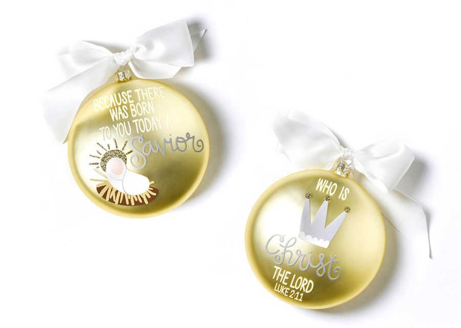 Ornaments Coton Colors by Laura Johnson | The Birth Of Christ Glass Ornament - Luke 2:11