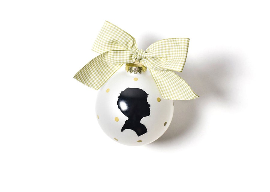 Commemorative Keepsakes Coton Colors by Laura Johnson | Boy Silhouette Glass Ornament