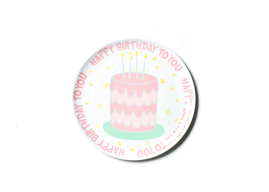 Commemorative Keepsakes Coton Colors by Laura Johnson | Pink Happy Birthday Cake Melamine Dinner Plate