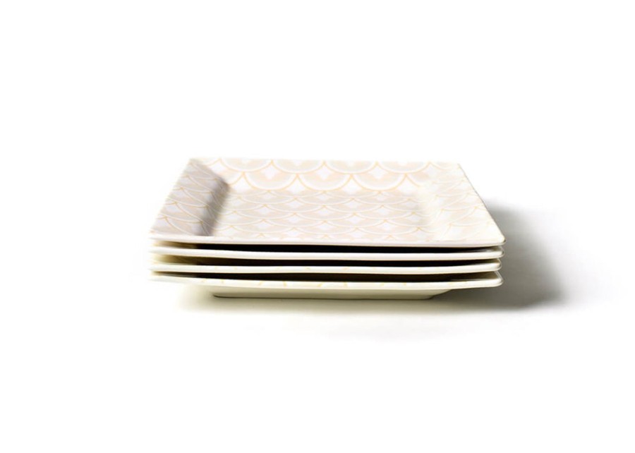 Entertaining Coton Colors by Laura Johnson | Blush Layered Arabesque Square Platter, Set Of 4