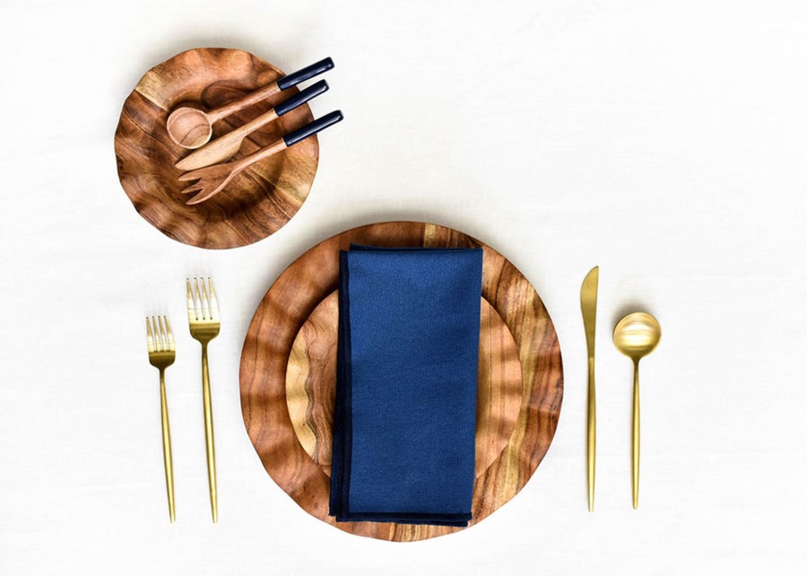 Entertaining Coton Colors by Laura Johnson | Fundamental Navy Wood Appetizer Fork