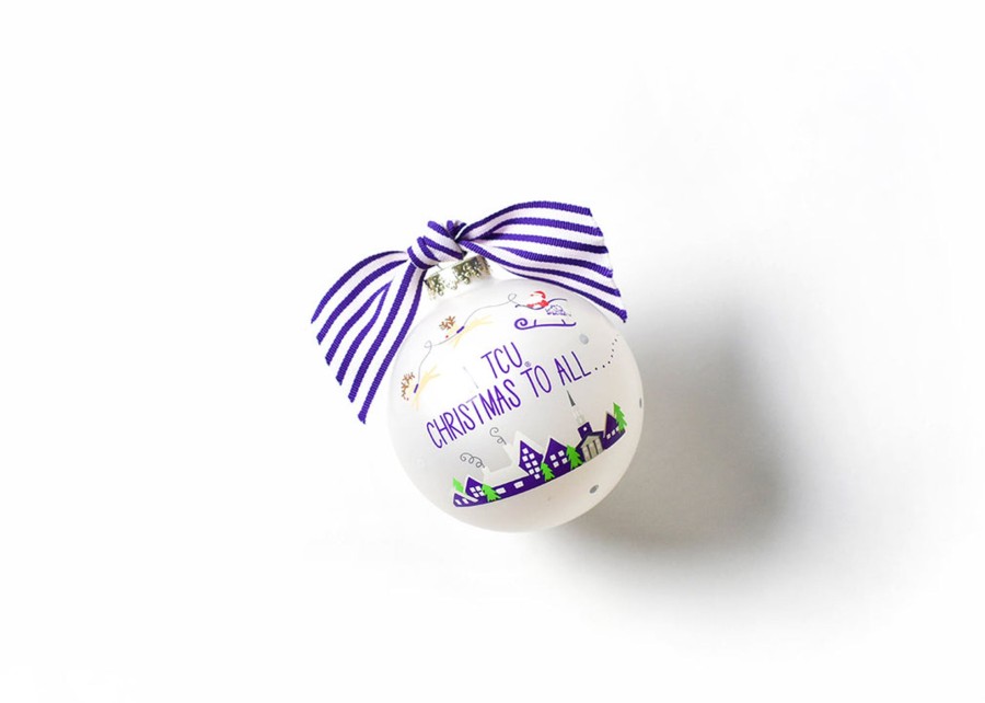 Ornaments Coton Colors by Laura Johnson | Santa'S A Texas Christian Fan Glass Ornament