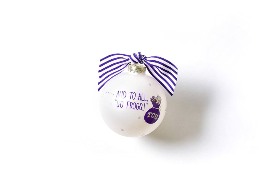 Ornaments Coton Colors by Laura Johnson | Santa'S A Texas Christian Fan Glass Ornament