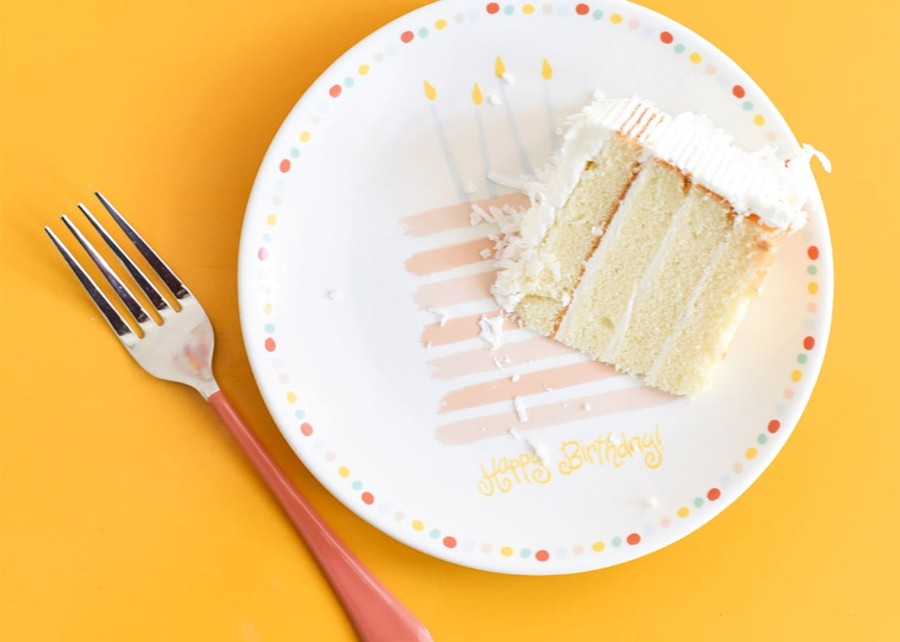 Commemorative Keepsakes Coton Colors by Laura Johnson | Happy Birthday Cake Plate - Pink