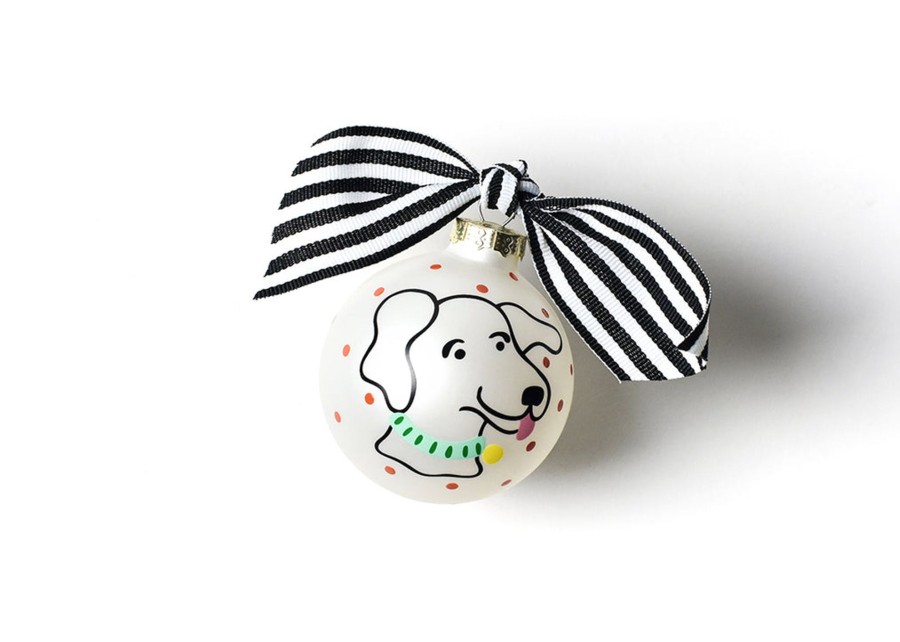 Commemorative Keepsakes Coton Colors by Laura Johnson | Pet Portrait Glass Ornament - Floppy