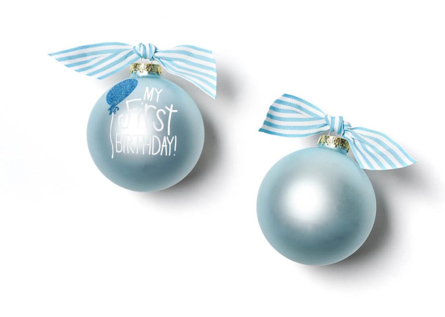 Ornaments Coton Colors by Laura Johnson | My First Birthday Boy Glass Ornament