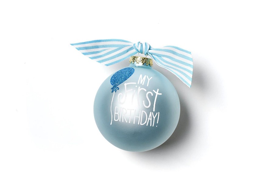 Ornaments Coton Colors by Laura Johnson | My First Birthday Boy Glass Ornament