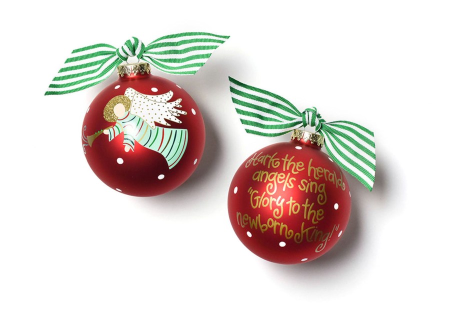 Ornaments Coton Colors by Laura Johnson | Hark The Herald Angels Sing Glass Ornament