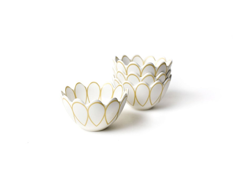 Tabletop Coton Colors by Laura Johnson | Deco Gold Scallop Small Bowl, Set Of 4