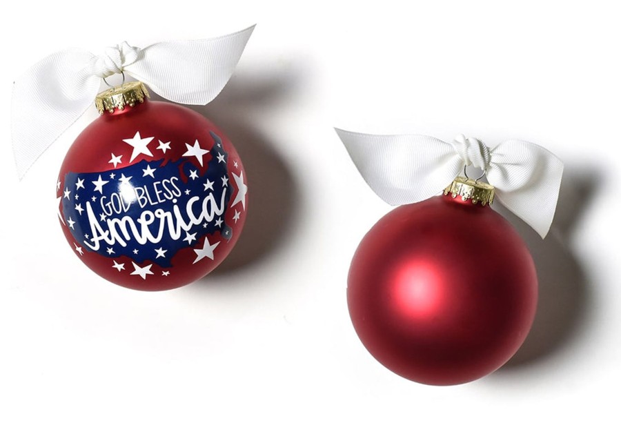 Commemorative Keepsakes Coton Colors by Laura Johnson | God Bless America Glass Ornament