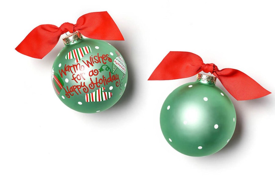 Ornaments Coton Colors by Laura Johnson | Warm Wishes For A Happy Holiday Glass Ornament