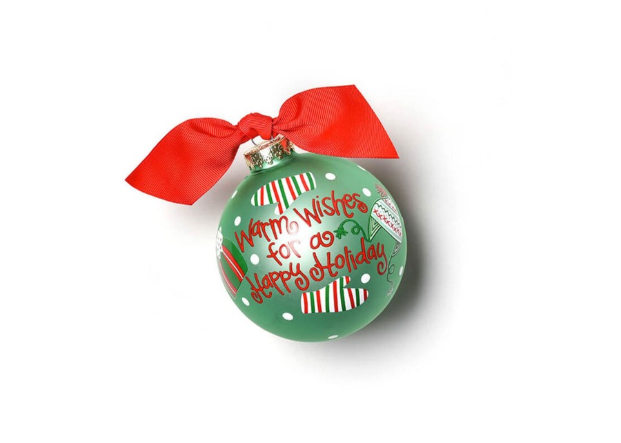 Ornaments Coton Colors by Laura Johnson | Warm Wishes For A Happy Holiday Glass Ornament