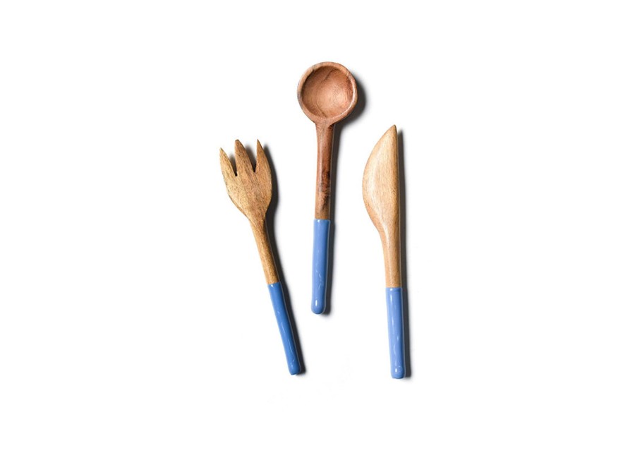 Entertaining Coton Colors by Laura Johnson | Fundamentals French Blue Wood Appetizer Utensils, Set Of 3