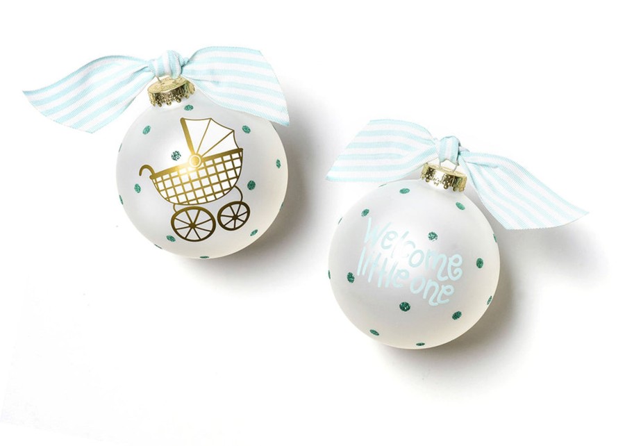 Ornaments Coton Colors by Laura Johnson | Welcome Little One Carriage Boy Glass Ornament