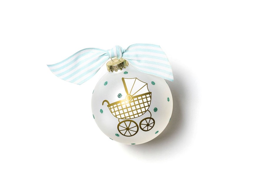 Ornaments Coton Colors by Laura Johnson | Welcome Little One Carriage Boy Glass Ornament