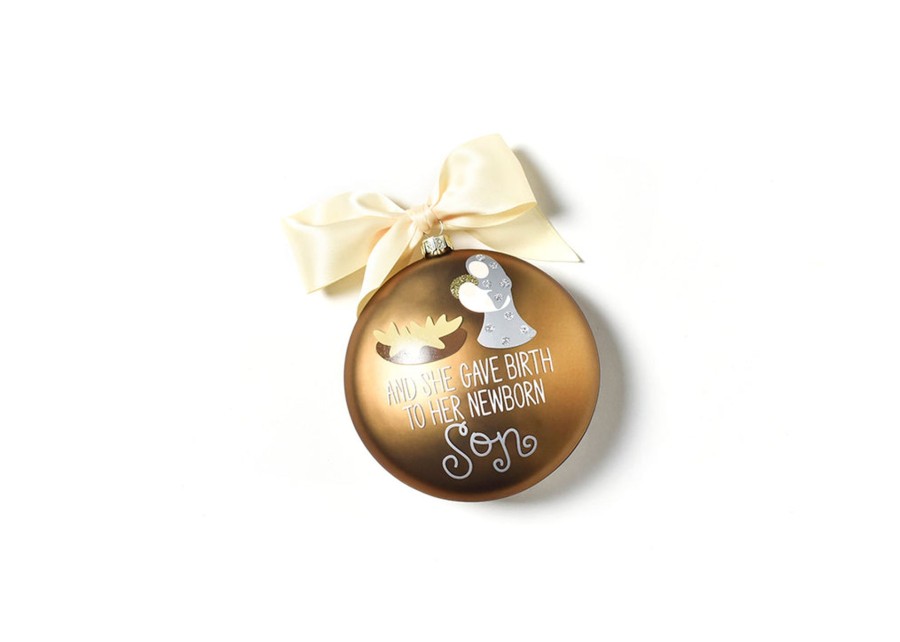 Ornaments Coton Colors by Laura Johnson | The Birth Of Christ Glass Ornament - Luke 2:7