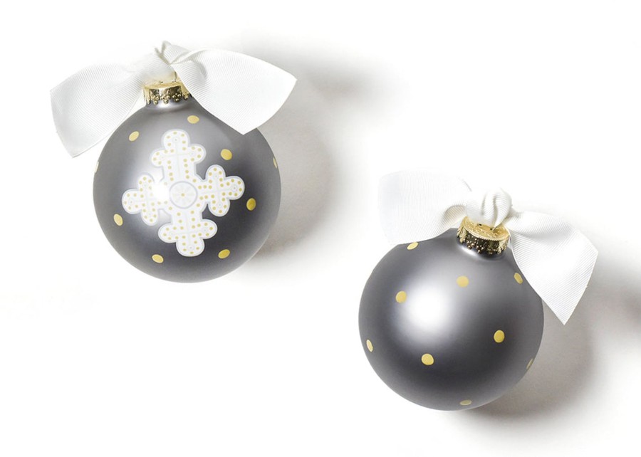 Ornaments Coton Colors by Laura Johnson | Neutral Cross Glass Ornament