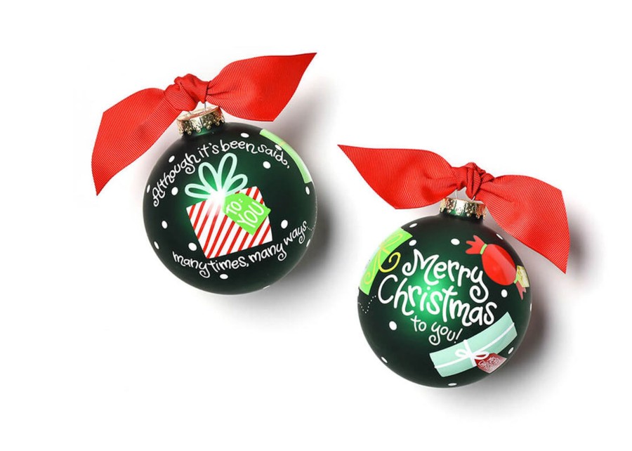 Ornaments Coton Colors by Laura Johnson | Many Ways Merry Christmas To You Glass Ornament