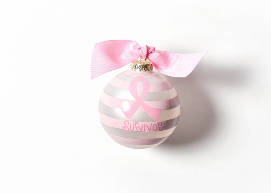 Commemorative Keepsakes Coton Colors by Laura Johnson | Breast Cancer Survivor Glass Ornament