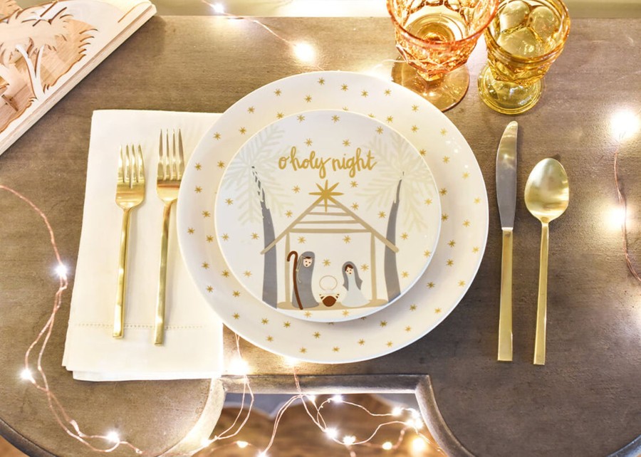 Tabletop Coton Colors by Laura Johnson | O Holy Night Salad Plate Fair Skin