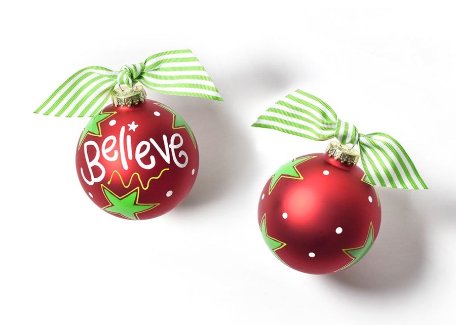 Ornaments Coton Colors by Laura Johnson | Believe Christmas Glass Ornament