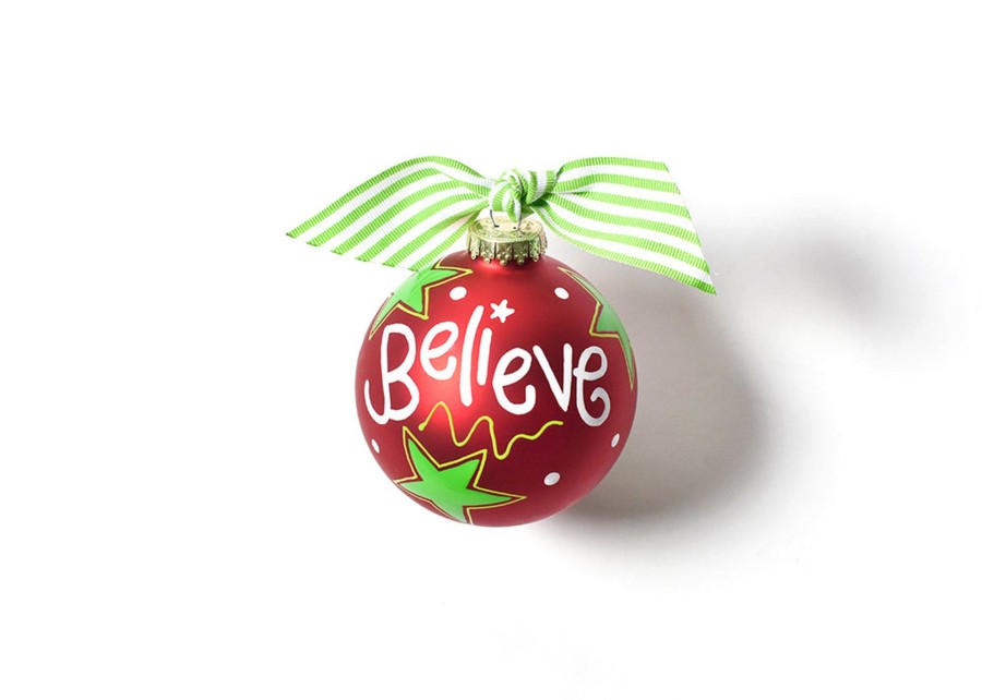 Ornaments Coton Colors by Laura Johnson | Believe Christmas Glass Ornament