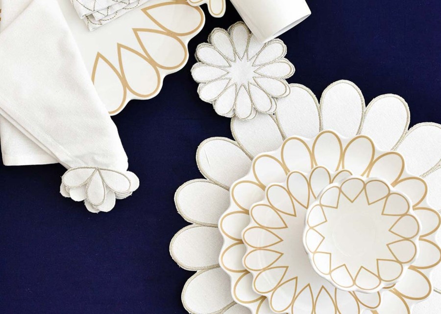 Tabletop Coton Colors by Laura Johnson | Deco Gold Scallop Dinner Plate