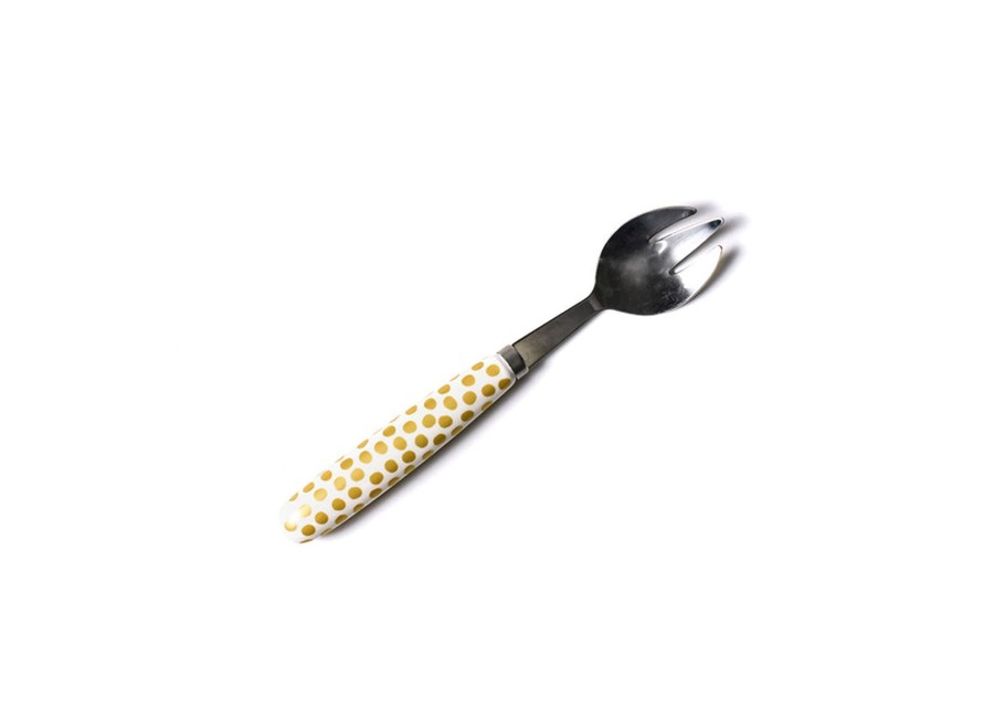 Entertaining Coton Colors by Laura Johnson | Gold Small Dot Serving Fork