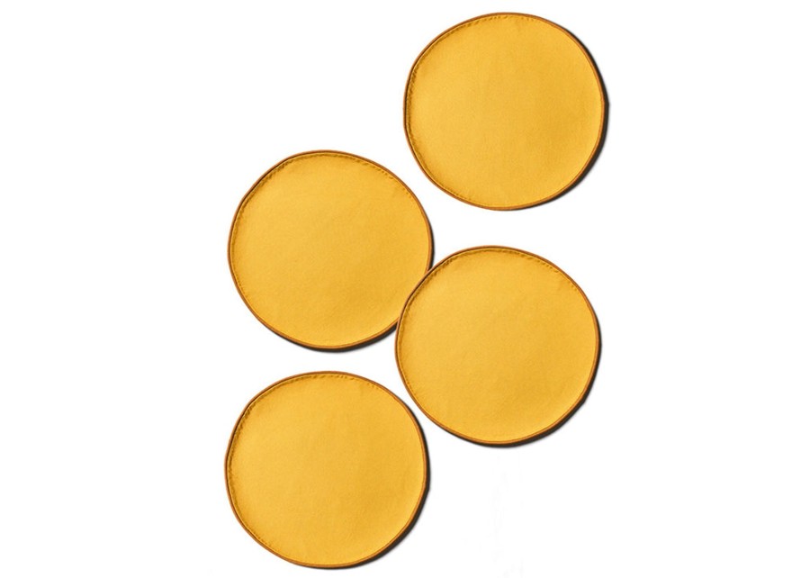 Tabletop Coton Colors by Laura Johnson | Brass Color Block Round Placemat Set Of 4