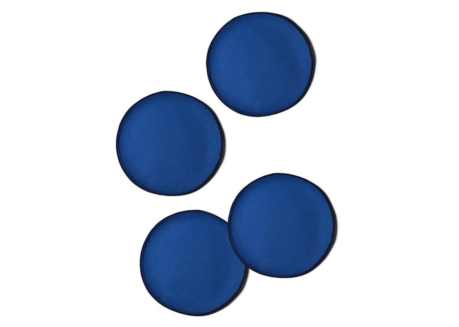 Tabletop Coton Colors by Laura Johnson | Navy Color Block Round Placemat Set Of 4