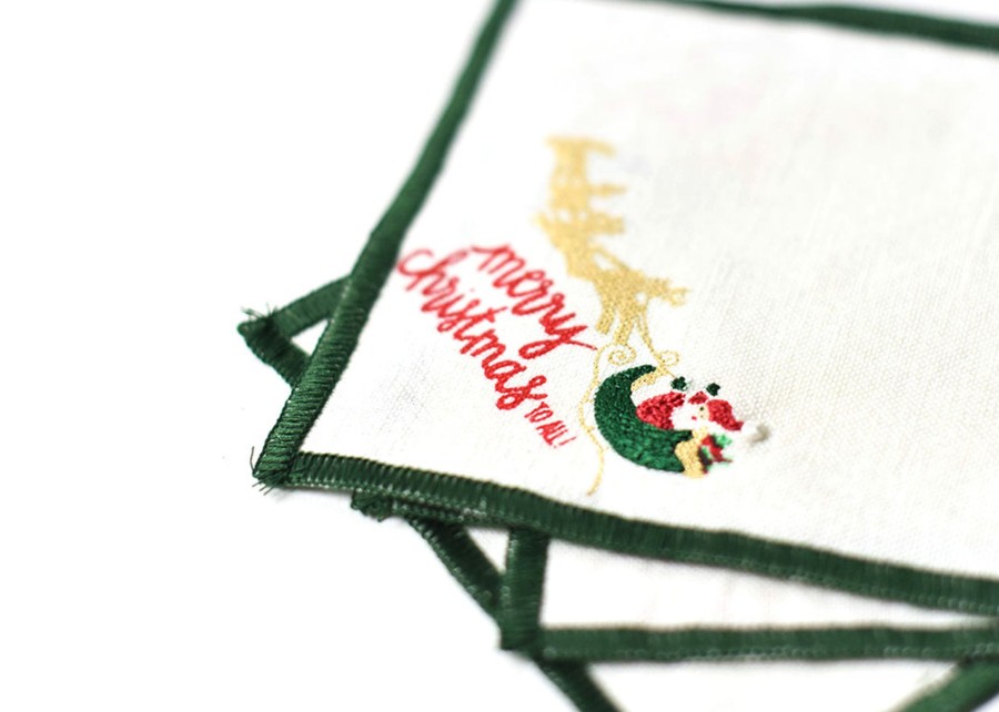 Entertaining Coton Colors by Laura Johnson | Flying Santa Cocktail Napkins, Set Of 4