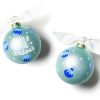 Ornaments Coton Colors by Laura Johnson | Blue Baby'S First Christmas Glass Ornament