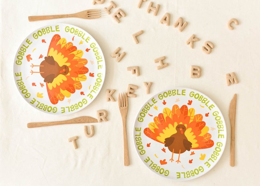 Commemorative Keepsakes Coton Colors by Laura Johnson | Thanksgiving Turkey Melamine Dinner Plate